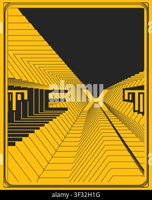 Affiche de typographie créative avec mouvement optique et équilibre, typographie à contraste élevé avec effet de mouvement, précision géométrique et esthétique moderne raffinée Illustration de Vecteur