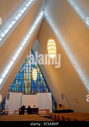 La cathédrale arctique de Tromso Banque D'Images