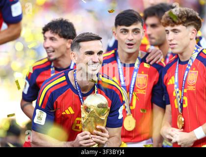 New Jersey, États-Unis, 19 juillet 2026. Fabian Ruiz d'Espagne célèbre avec le trophée après le match final de la Coupe du Monde de la FIFA Espagne contre Argentine au Metlife Stadium, New Jersey. Le crédit de l'image doit être indiqué comme suit : Paul Terry / Sportimage Banque D'Images