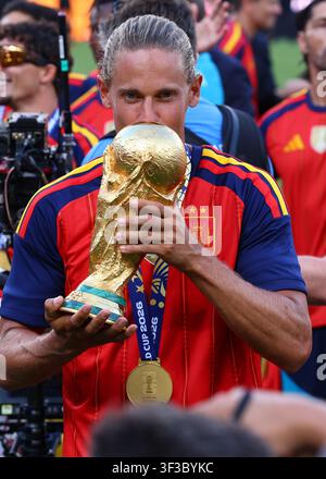 New Jersey, États-Unis, 19 juillet 2026. Marcos Llorente d'Espagne célèbre avec le trophée après le match final de la Coupe du monde de la FIFA Espagne contre Argentine au Metlife Stadium, New Jersey. Le crédit de l'image doit mentionner : Paul Terry / Sportimage Banque D'Images