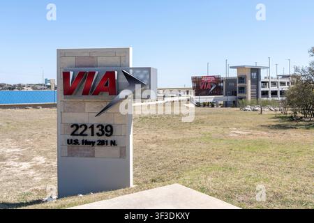 VIA Stone Oak Park and Ride situé à San Antonio, Texas, États-Unis. Banque D'Images