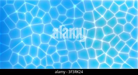 Texture de motif d'eau pour fond océan abstrait et surface de vague lumière. Design d'effet de vague avec réflexion supérieure aqua, fond superposé été Illustration de Vecteur