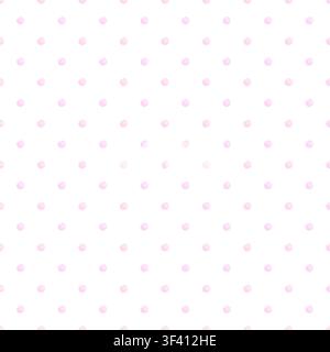 Motif en points roses sans couture en aquarell. Arrière-plan géométrique minimaliste mignon avec des points doux sur fond blanc pour fête de naissance, papier cadeau Banque D'Images