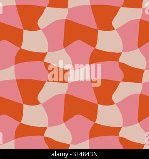 Motif géométrique sans couture groovy Formes abstraites Fond de papier peint vectoriel en orange rouge Illustration de Vecteur