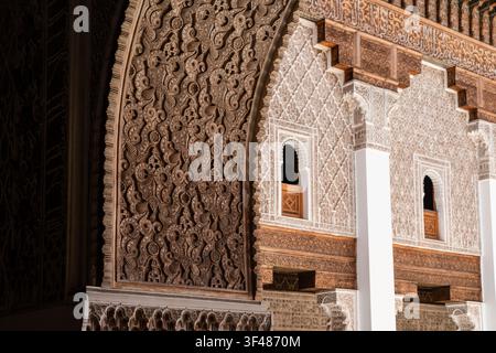 Ben Youssef Madrasa, XIVe siècle, Marrakech, maroc, afrique Banque D'Images