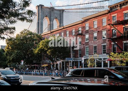 Pont de Brooklyn, Brooklyn, New York City, USA Banque D'Images