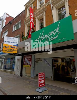 Hancock et Wood, dernière liquidation, Bridge Street, Warrington Banque D'Images
