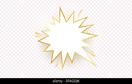 Bulle de dialogue dorée brillante vide. Doré isolé sur fond transparent. Éléments graphiques de style vintage. Effets de lumière. Illustration vectorielle Illustration de Vecteur