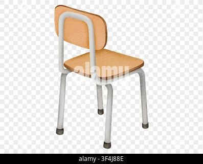 Illustration aquarellée d'une chaise d'école en bois dans un style isolé. vecteur. Illustration de Vecteur
