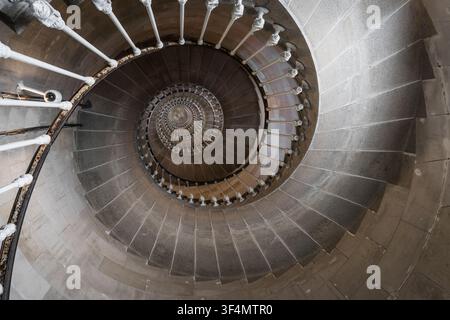 Escalier du Phare des Balines sur la côte Atlantique française Banque D'Images