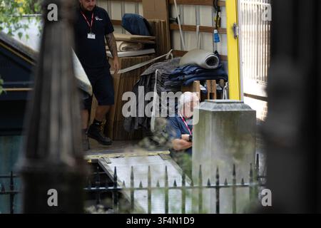 Londres, Royaume-Uni. 29 juillet 2026. Camion de démolition à l'arrière de Downing Street, Londres UK Credit: Ian Davidson/Alamy Live News Banque D'Images