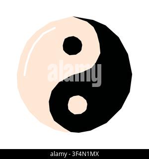 Illustration vectorielle du symbole yin yang isolé sur fond blanc Illustration de Vecteur