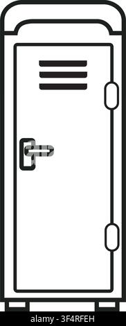Illustration vectorielle de contour d'icône de toilette portable en art linéaire minimaliste Illustration de Vecteur