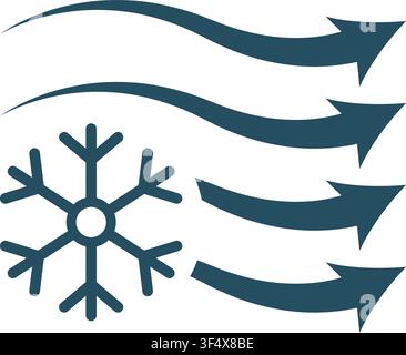 Modèle de conception pour une icône de climatisation Illustration de Vecteur