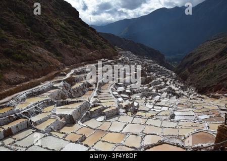 Mine de sel de Maras, Carretera a Maras, Maras 08655, Pérou, dans la province d'Urubamba de la région de Cusco. Banque D'Images