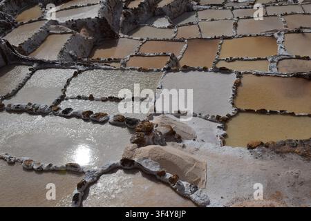 Mine de sel de Maras, Carretera a Maras, Maras 08655, Pérou, dans la province d'Urubamba de la région de Cusco. Banque D'Images
