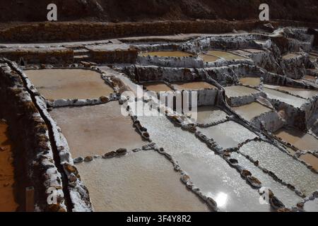 Mine de sel de Maras, Carretera a Maras, Maras 08655, Pérou, dans la province d'Urubamba de la région de Cusco. Banque D'Images