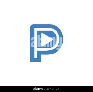 Concept de logo professionnel moderne avec lettre P en forme de bouton de lecture et dégradé Illustration de Vecteur
