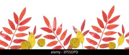 Bordure sans couture avec des feuilles d'automne Banque D'Images