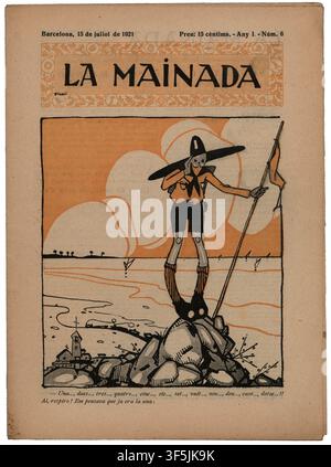 Espagne. Couverture du magazine pour enfants La Mainada, édité à Barcelone, juillet 1921. Banque D'Images