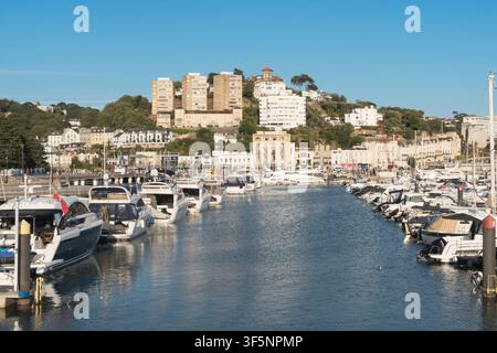 Bateaux amarrés dans la marina de Torquay, Devon, Angleterre, Royaume-Uni Banque D'Images