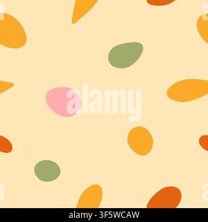 Motif carré sans couture organique avec des formes simples colorées. Illustration de Vecteur