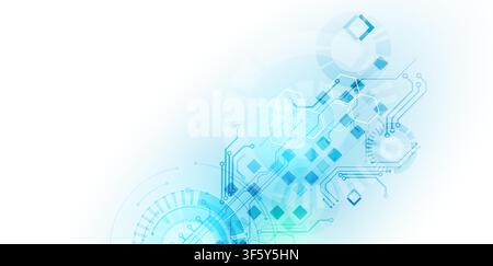 Fond technologique futuriste abstrait avec éléments de carte de circuit et hexagones. Vecteur Illustration de Vecteur