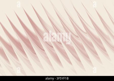Un fond abstrait minimaliste présentant des vagues élégantes et diagonales fluides avec des dégradés rose doux, créant une sensation de mouvement fluide et rythmé. Banque D'Images
