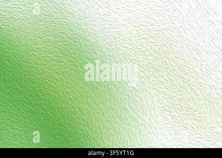 Un fond abstrait texturé présentant une transition de couleur progressive du vert vif au blanc, avec des lignes tourbillonnantes et fluides créant un effet dynamique. Banque D'Images