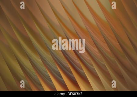 Un fond abstrait présentant des motifs lisses, diagonaux et semblables à des vagues dans des tons chauds de terre et des nuances brun doré, créant une texture sophistiquée. Banque D'Images