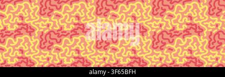 Motif corail abstrait sans couture dans une palette jaune rouge rétro groovy. Formes organiques fluides et chaotiques vers. Fond répétitif avec texture vintage. Idéal pour tex Illustration de Vecteur