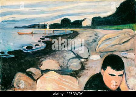 Edvard Munch, mélancolie, peinture à l'huile sur toile, 1892 Banque D'Images