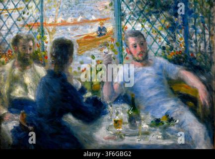 Peint en 1875, Le Déjeuner à la Restaurant Fournaise (Le Déjeuner des rameurs) est l'un des premiers chefs-d'œuvre de Pierre-Auguste Renoir célébrant l'aviron Banque D'Images