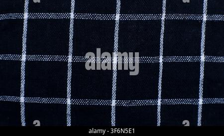 Fond motif tissu à damier noir et blanc Banque D'Images