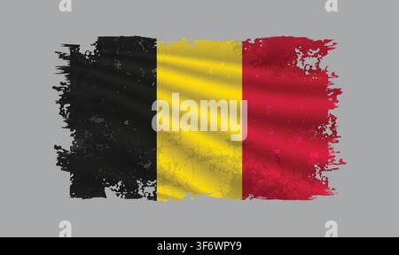 Le drapeau australien est représenté avec des coups de pinceau et comporte des éléments de conception dans un style texturé. Illustration de Vecteur