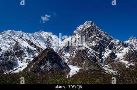 Le Nord-Sikkim est le plus grand et le plus accidenté des districts de l'État du Sikkim, en Inde. Il est largement célébré pour son paysage dramatique en haute altitude Banque D'Images
