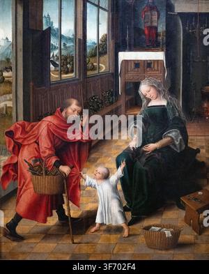 Maître de la Légende de la Madeleine « La Sainte Famille » 1515 ; peinture néerlandaise du début du XVIe siècle par un peintre inconnu ; peintures et art religieux des années 1500 Banque D'Images