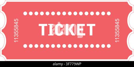 Modèle de ticket rouge vierge pour l'entrée aux événements, les voyages et les promotions Illustration de Vecteur