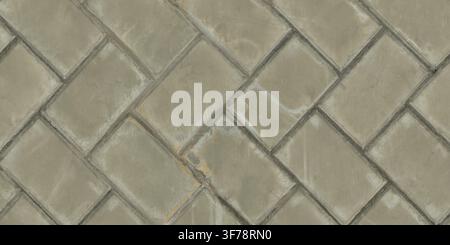 Une vue aérienne de dalles de béton gris disposées en motif en épi. Banque D'Images