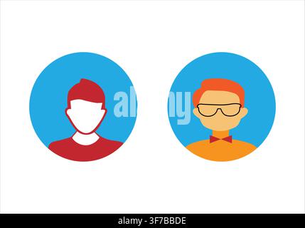 icônes d'avatar utilisateur masculin - ensemble d'illustrations de profil, compte et personnes. Illustration de Vecteur