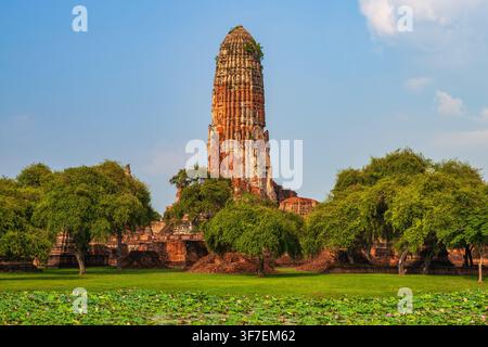 Ruines du temple Wat Phra Ram dans le parc historique d'Ayutthaya à Ayutthaya, Thaïlande. Banque D'Images