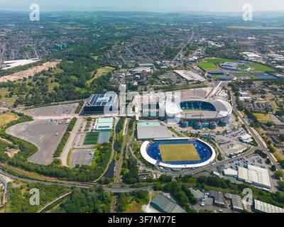 Stade Etihad Manchester Vue aérienne Royaume-Uni Banque D'Images