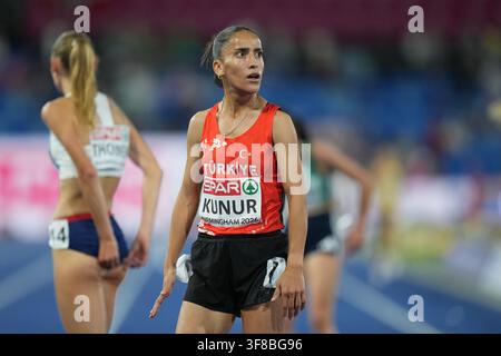 Birmingham, Royaume-Uni. 10 août 2026. BIRMINGHAM, ANGLETERRE - 10 AOÛT 2026 : Derya Kunur de Turquie après avoir terminé 13e dans le deuxième tour du steeple de 3 000 mètres féminin lors des Championnats d'Europe d'athlétisme à l'Alexander Stadium à Birmingham, Angleterre. Kunur n'a pas accédé à la finale. (Photo de Peter Hansson/Sipa USA) Crédit : Sipa USA/Alamy Live News Banque D'Images