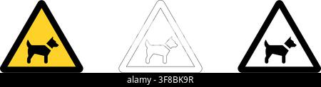 Panneau d'avertissement "Attention au chien" en format vectoriel Illustration de Vecteur