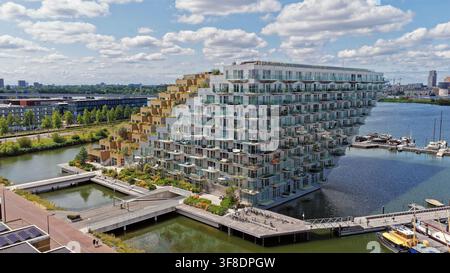 Vue aérienne du Sluishuis à Amsterdam, aux Pays-Bas Banque D'Images