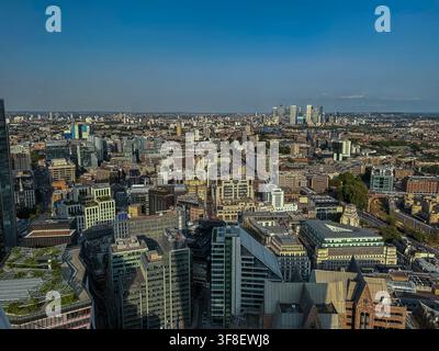 Londres, Angleterre, Paysage urbain, Silhouette urbaine, Vue générale, gratte-ciel vers Canary Wharf, (Aldgate) Banque D'Images