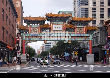 Arc de Chinatown, H Street, Washington DC, États-Unis Banque D'Images