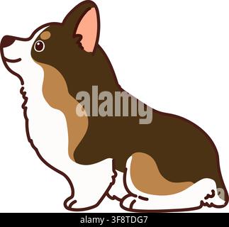 Silhouette d'un mignon Corgi couleur sable en vue de côté Illustration de Vecteur