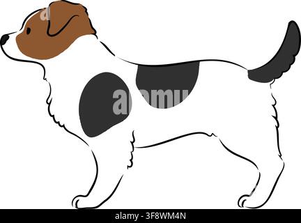 Illustration simple et mignonne d'un Jack Russell Terrier de face latérale Illustration de Vecteur