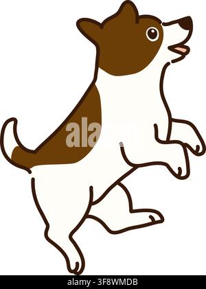 Chiot Jack Russell sautant Illustration de Vecteur